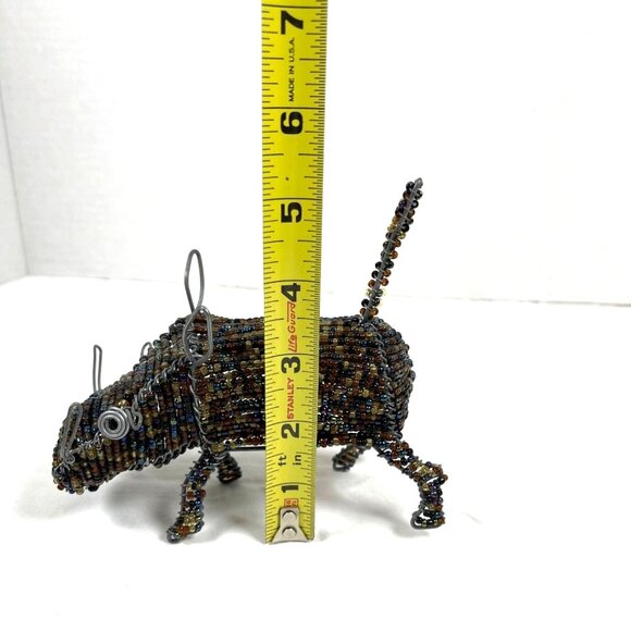 South Africa Warthog Pig Boar Handmade Beaded Wire African Craft Art Sculpture - Picture 11 of 12